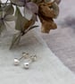 Recycled Sterling silver melted ball studs, simple, everyday earrings - Image 2