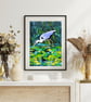 Bird art print Heron acrylic painting  - Image 6