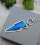 Sterling Silver Blue Aurora Opal Lightning Bolt Long Necklace - JBJ2066 - Image 5