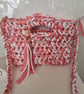 Handcrochet pink bag with detachable tassle keyring 