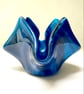 Streaky Midnight Blue Fused Glass Candle Holder – Unique Handmade Home Accessory - Image 4