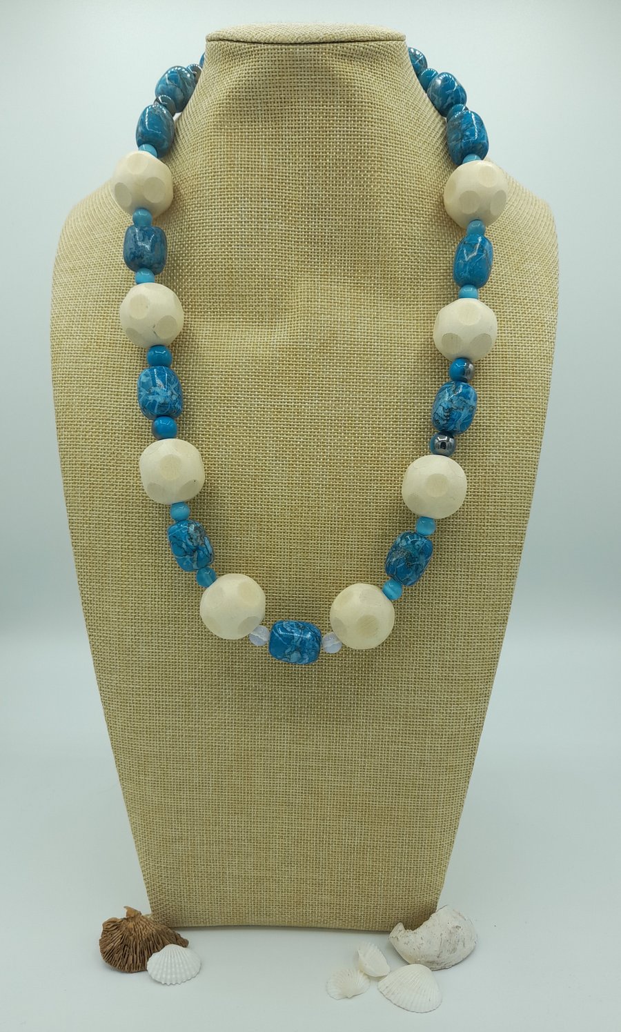 Blue and Cream Turquoise necklace