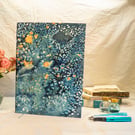 innerwords ... A4 Cyanotype Softback Journal with Wild Poppies (Folksy138)