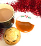 Fused Glass Christmas Pudding Coaster - Image 1