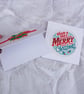 Set of 2 Cross Stitch Christmas Cards, Festive Red Bow & Merry Christmas - Image 4