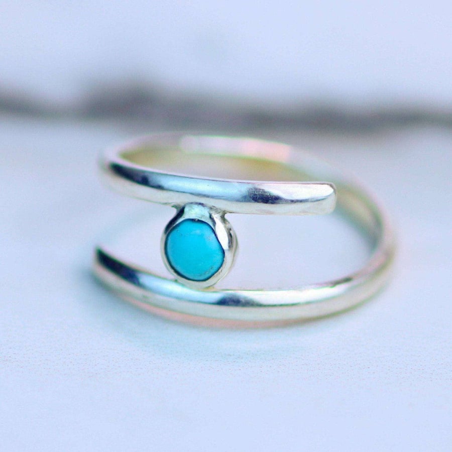 Turquoise adjustable ring - December birthstone - turquoise ring - adjustable ri