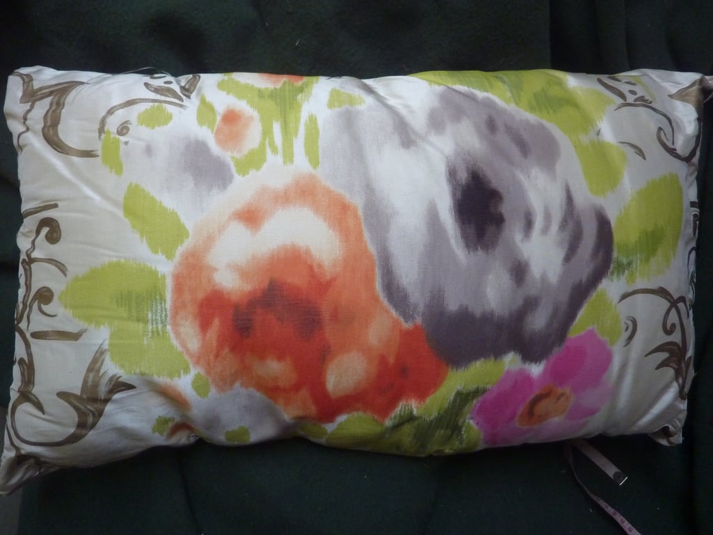 Pure Silk Designers Guild Fabric Oblong Cushion 65X20.5cms  Flowers Gold Details