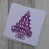 Joy, Hope, Peace, Believe, Christmas - Purple Glitter Tree - Christmas Card