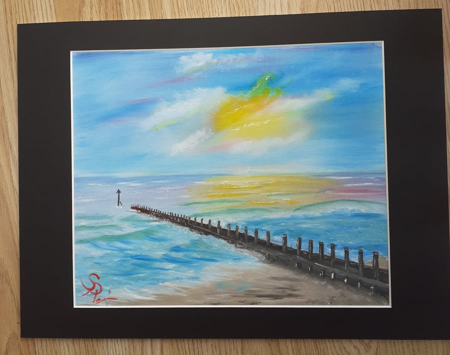 Original Seascape Oil Painting Hanging Decoration  