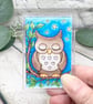 Fridge Magnet - Sleepy Owl - Acrylic Fridge Magnet  - Image 1
