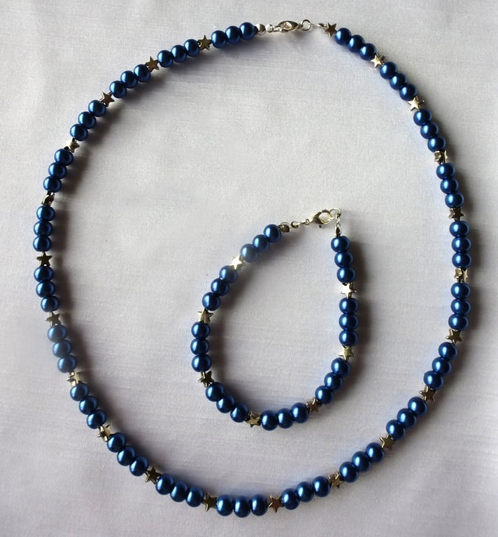 Evening Stars Jewellery Set comprising Necklace & Bracelet 