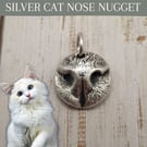 Custom Cat Nose Necklace: Sterling Silver Pet Memorial Charm