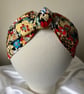 Gerty - Vibrant 40s Style Cotton Floral Print Turban Headband 