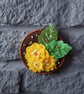 Whimsical Spring Garden handmade wall decoration, keepsake yellow and brown - Image 2