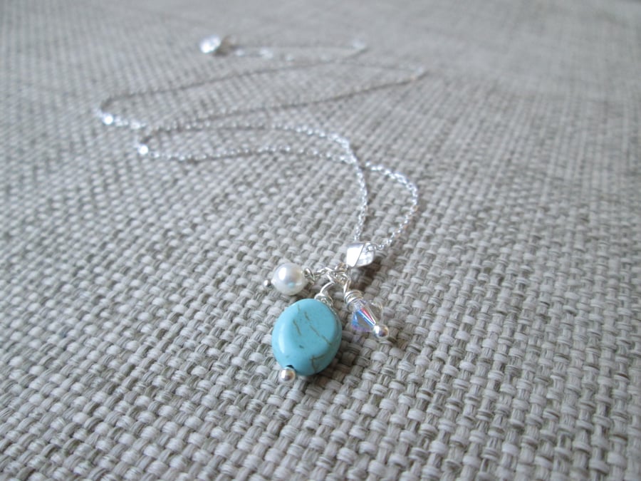Turquoise Cluster Necklace