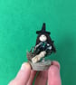 Tiny Witch Doll Ornament, Miniature Decoration, Witch Core