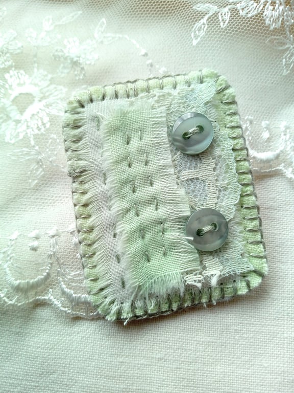 Embroidered Textile Brooch
