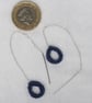 Dark Blue Teardrop Threader Earrings - Image 8