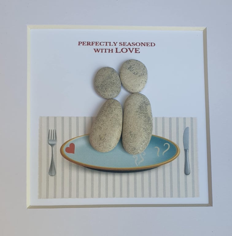 Romantic Pebble Art Frame, Unique Stone Love Quote Frame, Playful Gift