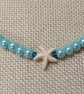 Turquoise Starfish Beaded Choker Necklace Adjustable Summer Jewellery. - Image 3