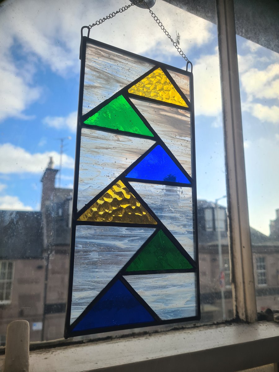 Stained glass flying geese