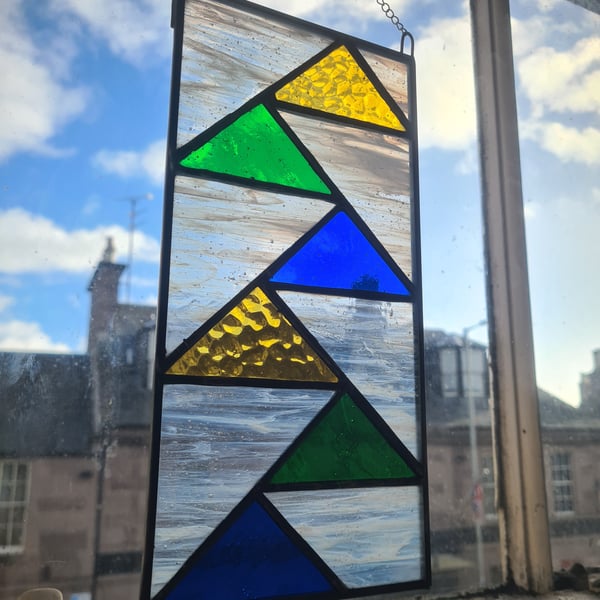 Stained glass flying geese