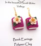 Polymer Clay Purple Book Earrings - Image 7