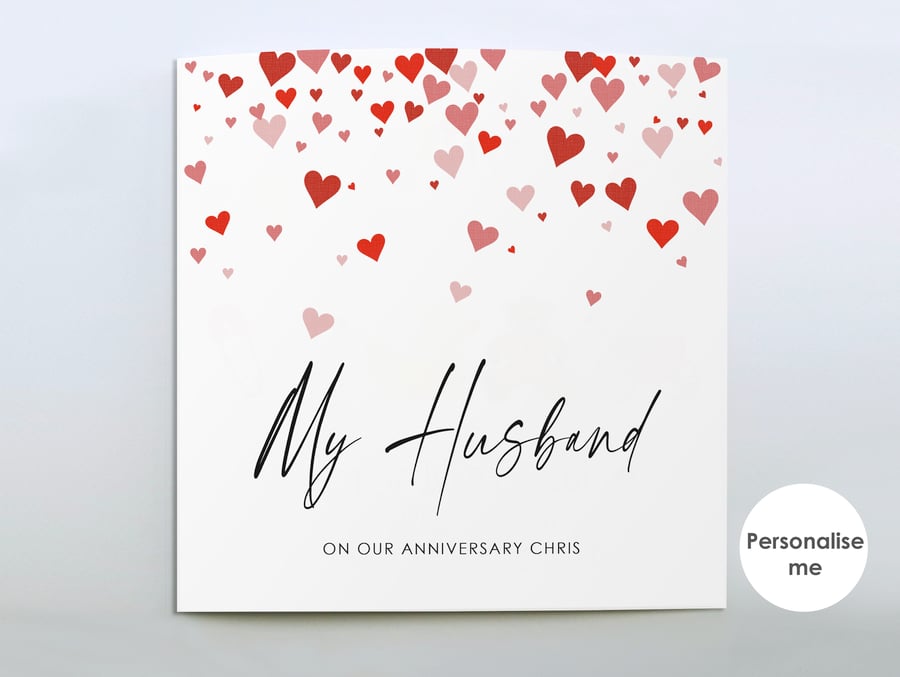 Personalised Anniversary card, Husband Anniversary card, Wedding Anniversary