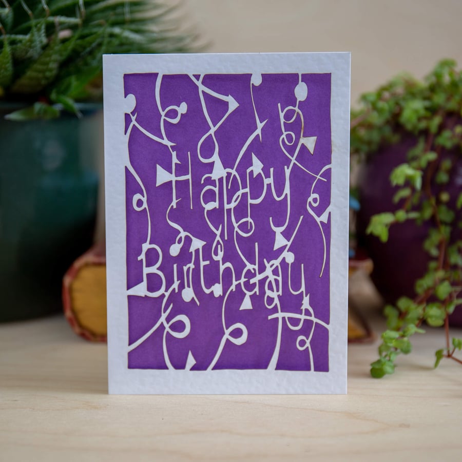 Laser Cut Happy Birthday Card