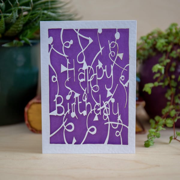 Laser Cut Happy Birthday Card