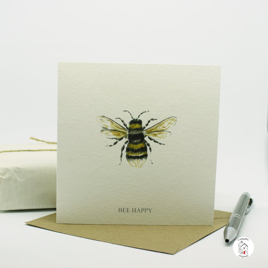 Bumble Bee Greeting Card Hand Finished and Designed By CottageRts