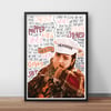 Post Malone, Whiskey Glass INSPIRED Poster, Print with Quotes, Lyrics, Rapper