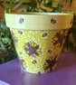 Hand painted buzzy bees plant pot 