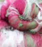 50g Linen & Old Rose Art Batt for Spinning & Felting - Image 3