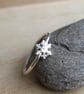 Sterling silver snowflake ring, Winter stacking ring, All sizes made to order - Image 3