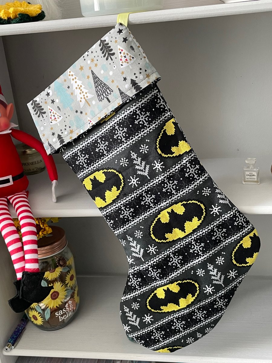 Handmade Christmas stocking,alternative gift wrap, Medium other sizes available