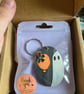 Hand Painted Halloween Keyring Set – Cute Spider & Ghost Balloon Matching Keyrin - Image 3