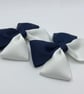 Navy and White Two Tone Double with Bows on Clips (pair) - Image 2