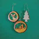 Christmas Tree Decoration - Set of 3 (Shepherds, Angel, & Christmas Tree)