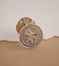 Compass Sterling Silver Tie Pin Travel Gift For Him Mens Tie Tack