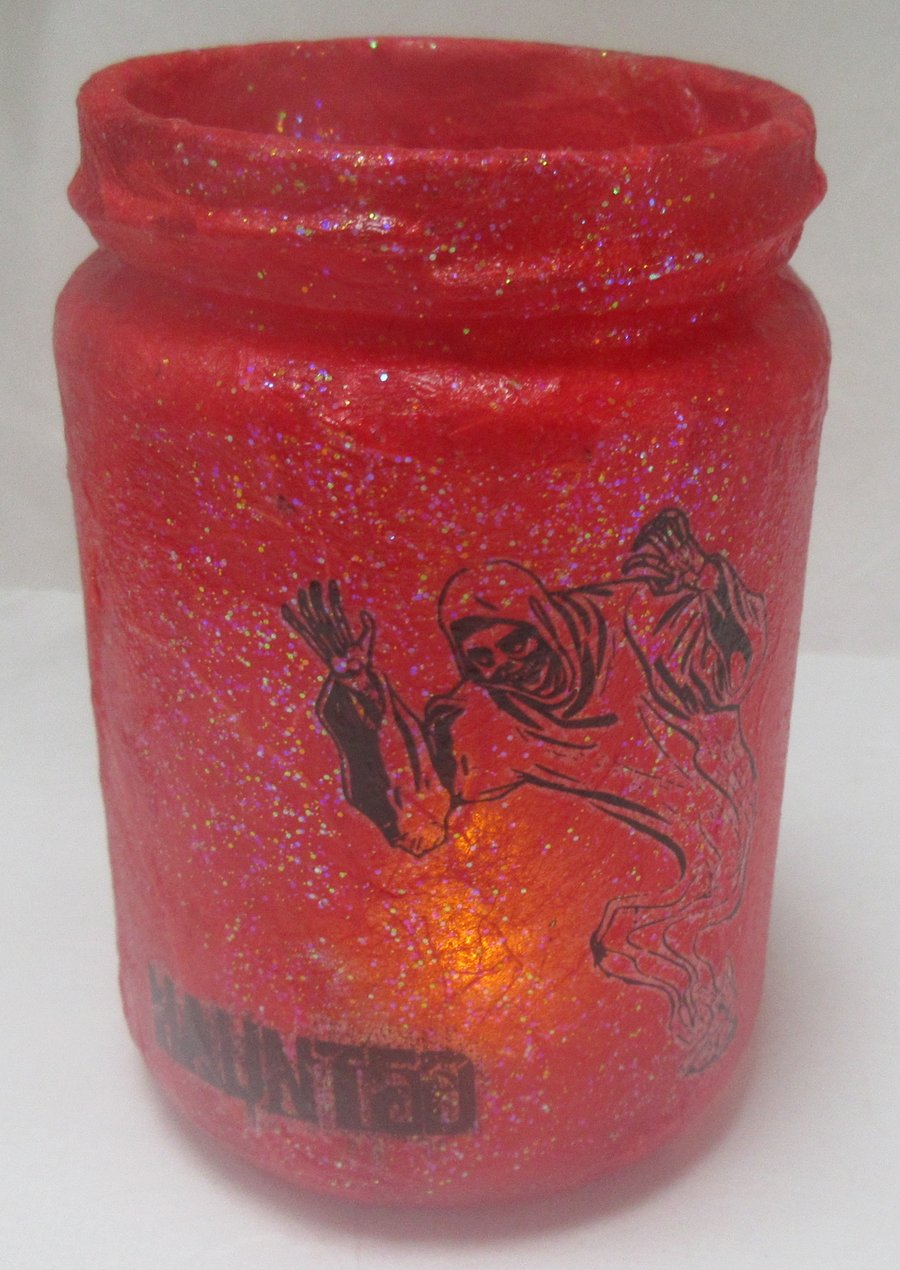 Glass Jar with Ghoul - lights available