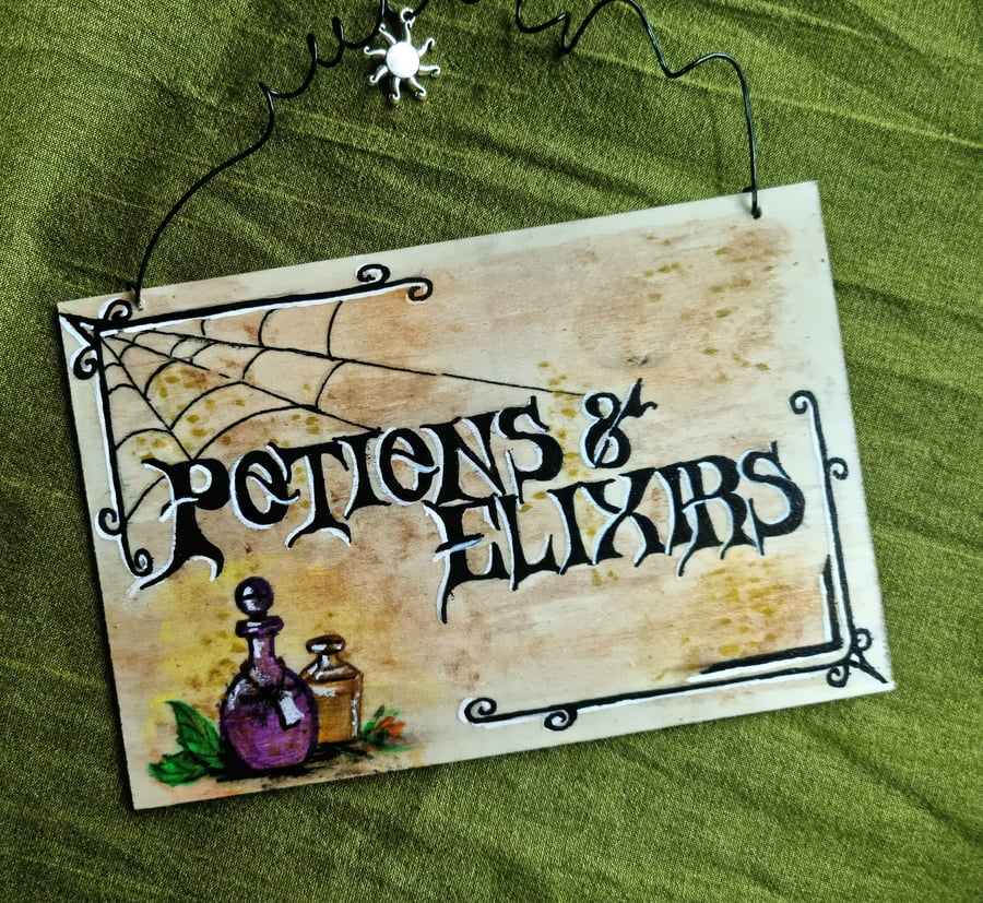 Potions and Elixirs sign