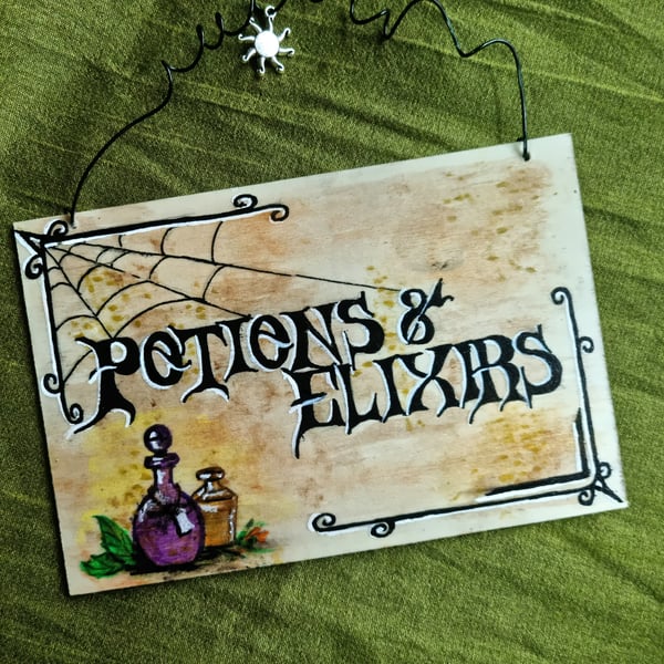 Potions and Elixirs sign
