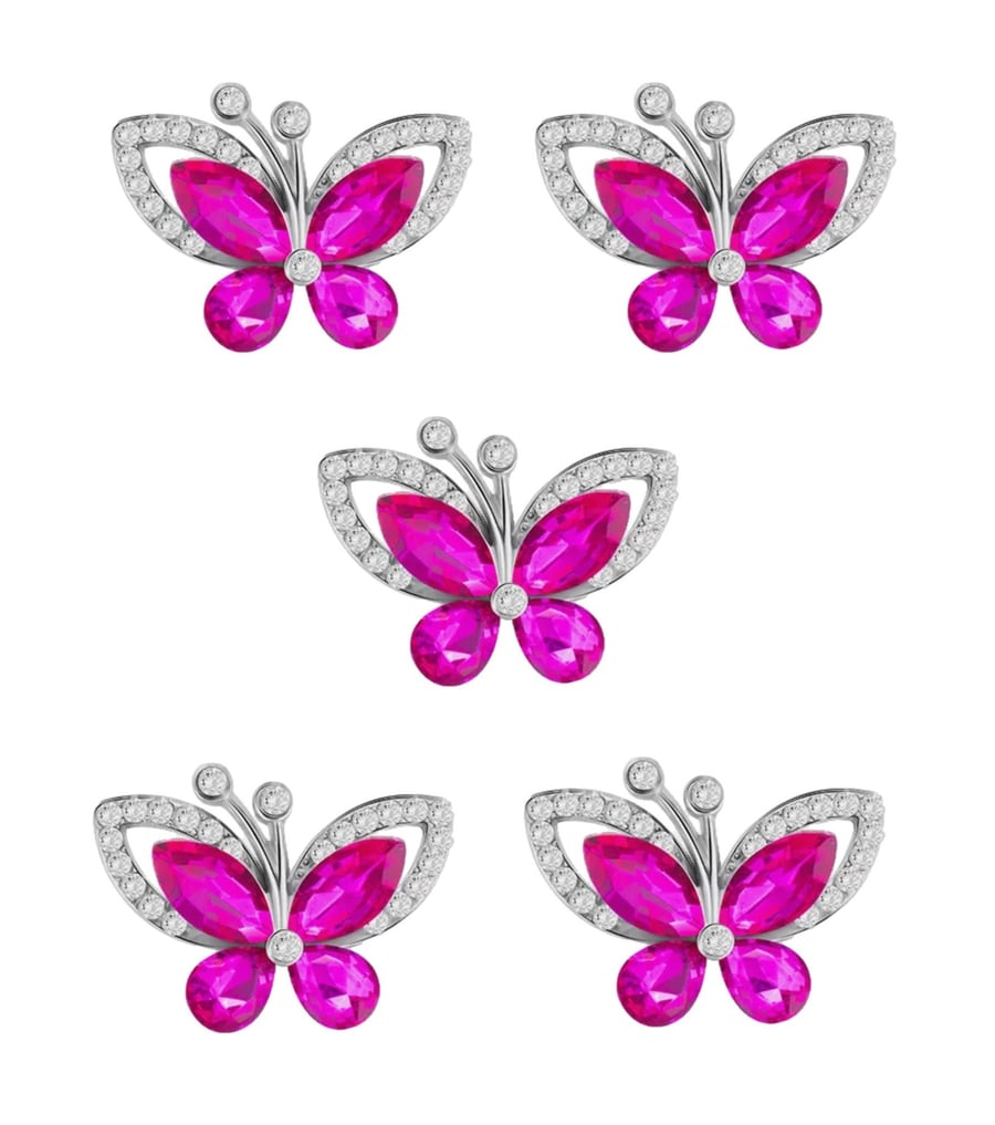 5pcs Crystal Butterfly Flat Back Diamante Embellishment Grade A Rhinestones Spar