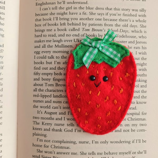 Strawberry themed bookmark