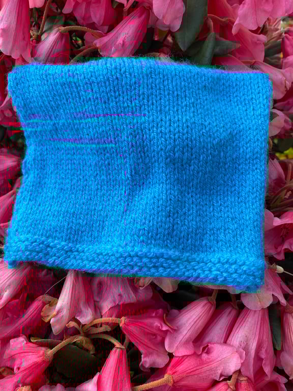 Turquoise hand-knitted  new baby hat