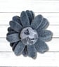 Daisy Flower Brooch, Grey Flower, Felt Flower, flower badge - Image 1