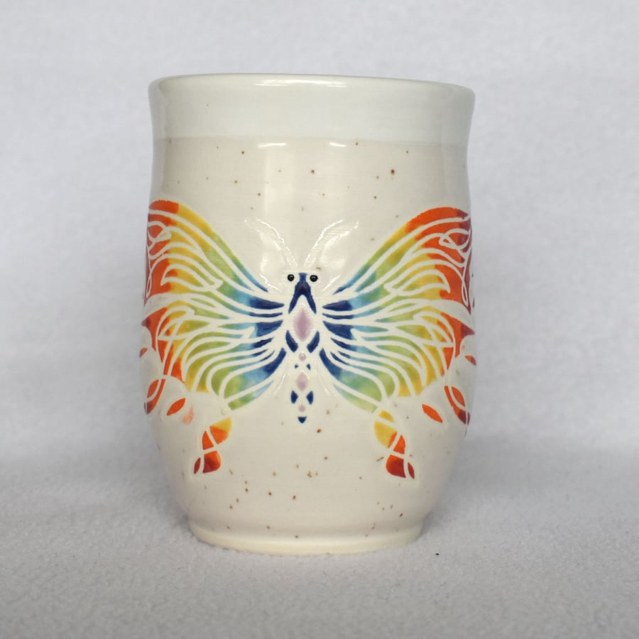 19-150 Handmade Ceramic Stoneware Butterfly Mug (Free UK postage)