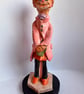 Handmade Ceramic Cat Sculpture, Pink Coat, Sunglasses, Whimsical Diva Art, Maxim - Image 2