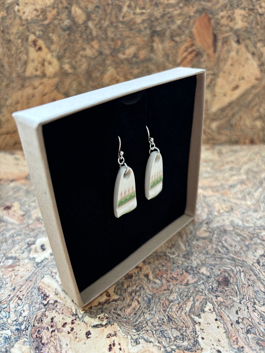 Handmade Drop Earrings, One of a Kind, Unique, Eco Friendly Gifts. Christmas 